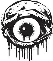 macabro zombi visión negro de miedo ojo logo espantoso muertos vivientes ojo Siniestro negro vector