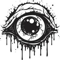 obsesionado zombi Mira vector de miedo ojo emblema de pesadilla destello negro zombi ojo diseño