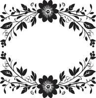 Blossom Patterns in Geometry Tile Icon Floral Symmetry Unveiled Black Vector Icon
