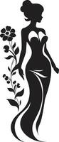 limpiar floral belleza negro mano dibujado icono caprichoso femenino resplandor vector cara