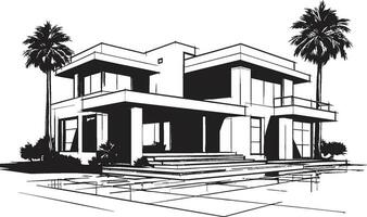 elegante residencia símbolo elegante casa idea vector icono contemporáneo morada emblema moderno casa diseño vector icono