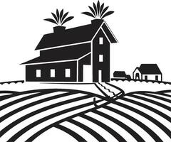 Pastoral Residence Mark Farmers House Vector Icon Countryside Dwelling Impression Farmhouse Vector Emblem