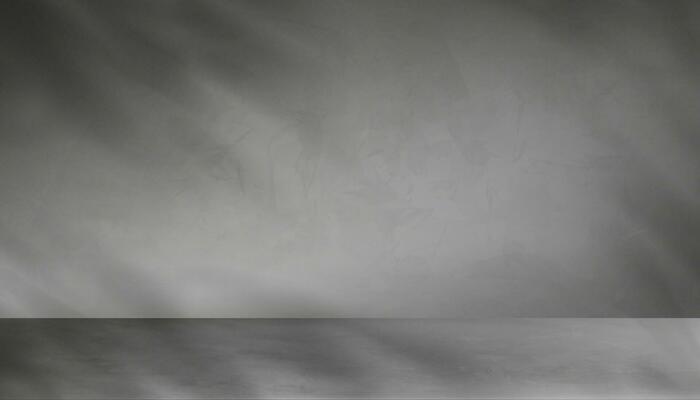 Studio Background Wall Grey Cement with floor ground,Concrete wall texture with light,shadow leaves effect,Vecor 3d Backdrop Empty Room mockup with copy space, Banner for cosmetic product presentation