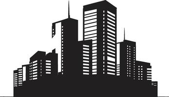 Metropolis Elevation Multifloor Cityscape Icon in Vector Logo Skyline Visionary Multifloor Urban Building Vector Design