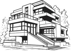 triple santuario emblema de arquitectónico opulencia en vector Arte tri torre cenit icono de residencial elegancia en vector diseño