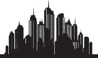 Cityline Dreamscape Multifloor Urban Vector Icon Downtown Skylinescape Multifloor City Building Vector Emblem