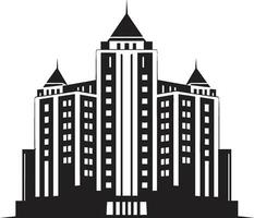 Urban Matrix Heights Multifloor City Building Vector Icon Cityline Elevation Multifloor Building in Vector Logo