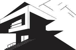 Futuristic Residence Icon House Idea Design in Vector Modern Housing Mark Architecture Idea Vector Logo