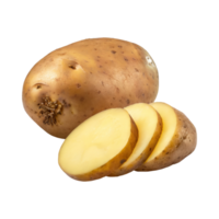 AI generated A Brown Potato With Sliced Potato with isolated background png