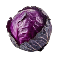 AI generated Purple Cabbage With White Veins, Without Shadow, Blank Isolated Background png