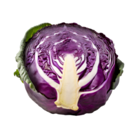 AI generated Purple Cabbage With White Veins, Without Shadow, Blank Isolated Background png