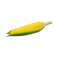 ai generado flotante manojo de amarillo maíz con verde piel, aislado antecedentes png
