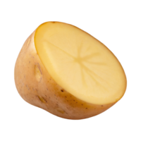 ai gegenereerd vers gesneden bruin aardappel, zonder schaduw, breed hoek, blanco wit geïsoleerd achtergrond png