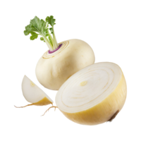 AI generated Floating White Turnip With A Purple Top, Without Shadow, Isolated Background png