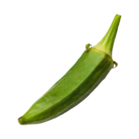 AI generated Floating Bunch Of Green Okra With A Pointed Tip, Isolated Background png