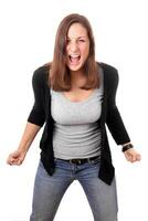 young woman screaming photo