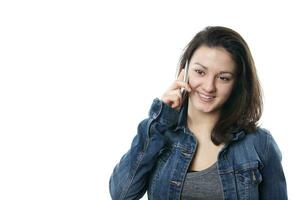 young woman with mobile phone photo