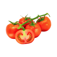 AI generated Floating Of Tomatos With A Green Stem, Isolated Transparent Background png