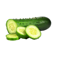 AI generated Floating Of Sliced Cucumbers, Without Shadow, Isolated Transparent Background png