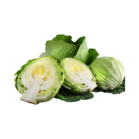 AI generated Bunch Of Cabbages Sliced, Without Shadow, Isolated Transparent Background png