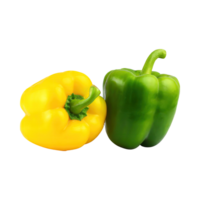 AI generated Sliced Of Green And Yellow Bell Pepper, Isolated Transparent Background png