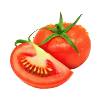 AI generated Floating Of Tomatos With A Green Stem, Isolated Transparent Background png