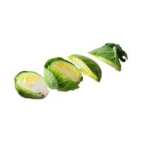 AI generated Bunch Of Cabbages Sliced, Without Shadow, Isolated Transparent Background png