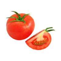 ai gerado flutuando do tomates com uma verde tronco, isolado transparente fundo png