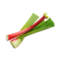 AI generated Floating Of Red And Green Rhubarb Without Shadow, Isolated Transparent Background png
