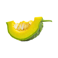 ai generado flotante de manojo amarillo verde calabaza con rebanado, sin sombra, aislado transparente antecedentes png