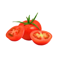 AI generated Floating Of Tomatos With A Green Stem, Isolated Transparent Background png