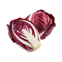 AI generated Floating Radicchio With Sliced, Isolated Transparent Background png