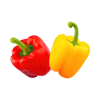 AI generated Floating Of Red And Yellow Capsicum, Without Shadow, Isolated Transparent Background png