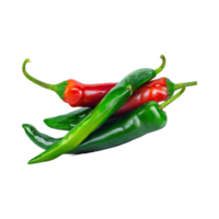 AI generated Floating Of Green And Red Jalapeno, Without Shadow, Isolated Transparent Background png