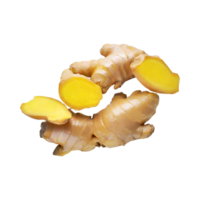 AI generated Floating Of Yellow And Brown Ginger With A Warm Tast, Isolated Transparent Background png
