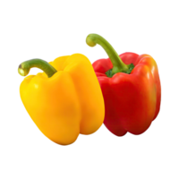 AI generated Floating Of Red And Yellow Capsicum, Without Shadow, Isolated Transparent Background png