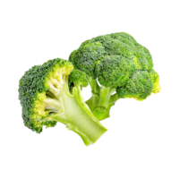 AI generated Floating Of Broccoli With Sliced, Isolated Transparent Background png