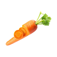 AI generated Floating Of A Fresh Carrot With Sliced Of Carrot, Isolated Transparent Background png