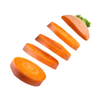 AI generated Floating Of A Fresh Carrot With Sliced Of Carrot, Isolated Transparent Background png