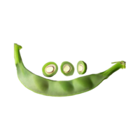 AI generated Floating Of Fresh Beans With Sliced Of Beans, Isolated Transparent Background png