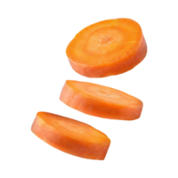 AI generated Floating Of A Fresh Carrot With Sliced Of Carrot, Isolated Transparent Background png