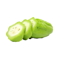 ai gegenereerd plakjes van vers chayote, zonder schaduw, geïsoleerd transparant achtergrond png