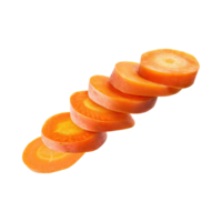 AI generated Floating Of A Fresh Carrot With Sliced Of Carrot, Isolated Transparent Background png