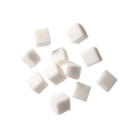 ai generato galleggiante di bianca zucchero cubi, senza ombra, isolato trasparente sfondo png
