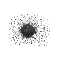 AI generated Floating Of Black Sesame Seeds, Without Shadow, Isolated Transparent Background png