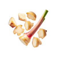 AI generated Floating Of A Slices Galangal, Without Shadow, Isolated Transparent Background png