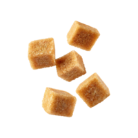 AI generated Floating Of A Brown Sugar Cubes, Without Shadow, Isolated Transparent Background png