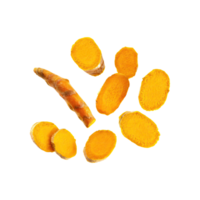 AI generated Slices of Curcuma, Earthy, Without Shadow, Isolated Transparent Background png