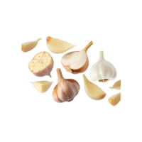 ai generiert Scheiben von Knoblauch, ohne Haut, ohne Schatten, isoliert transparent Hintergrund png