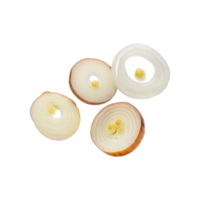 AI generated Floating Slices Of Bombay Onion, Without Skin, Without Shadow, Isolated Transparent Background png